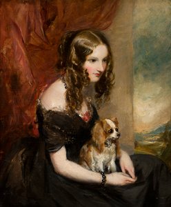 Retrato da Honra Selina Weld Forester, Viscondessa Newport e posteriormente Condessa de Bradford (1819-1894), c.1839-78 (petróleo a bordo) de Francis Grant