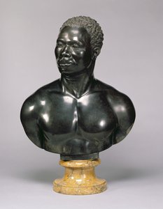 Busto de um homem (calcário preto e mármore amarelo) (ver também 281573)