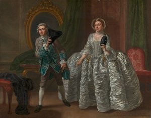 David Garrick e a Sra. Pritchard em "The Suspicious Husband" de Benjamin Hoadley