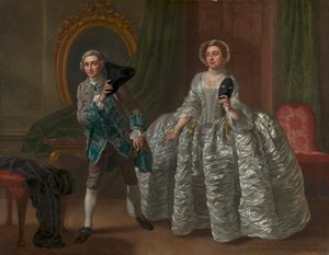 David Garrick e a Sra. Pritchard em "The Suspicious Husband" de Benjamin Hoadley de Francis Hayman