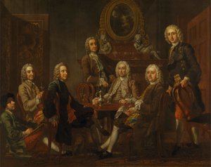 Retrato de um Grupo de Cavalheiros, com o Artista de Francis Hayman
