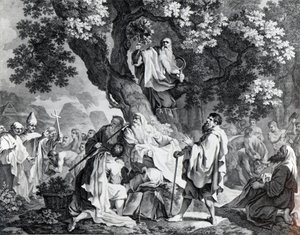 Os druidas, ou a conversão dos bretões ao cristianismo, gravados por Simon Francois Ravenet, impressos em 1778 de Francis Hayman