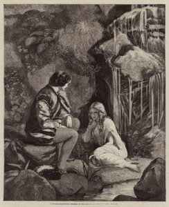 Undine se descobrindo para o cavaleiro Huldbrand