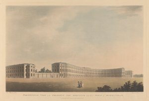 Perspectiva do Crescente que se ergue agora perto da cidade de Birmingham