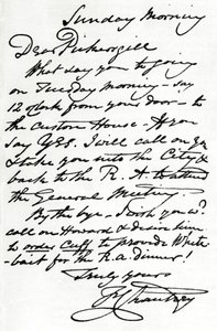Uma carta de Francis Leggatt Chantrey, 1839 1904
