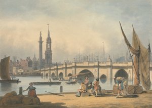 Ponte de Londres e O Monumento de Francis Nicholson
