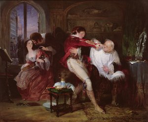 Na Casa do Dr. Bartolo, uma cena da comédia de Beaumarchais O Barbeiro de Sevilha, c.1834