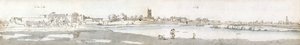Cardiff em 1678 (aguarela e tinta castanha sobre papel) de Francis Place