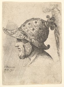 Cabeça com capacete, 1662-78.