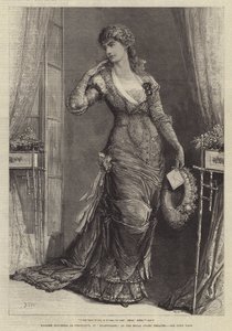 Madame Modjeska como Constance, em Heartsease, no Royal Court Theatre