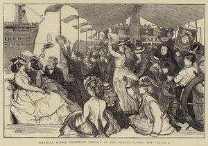 Feriado das Crianças da Escola Millwall, no Tâmisa, passando pelo Golias de Francis S. Walker