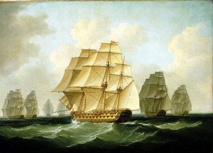 Episódios das guerras napoleónicas (1803-1815): As perseguições lideradas por Richard Strachan, ao largo do Cabo Ortegal (Espanha), 4 de novembro de Francis Sartorius