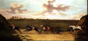 The Carriage Match at Newmarket, Against Time, 29 de Agosto de 1750 (óleo sobre tela)