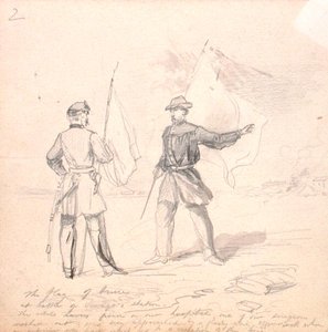 Bandeira da Tréguas, c.1860 (lápis sobre papel) de Francis Schell