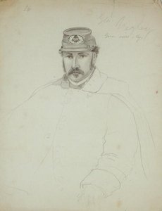 General Negley, Exército da União, c.1860 (lápis sobre papel) de Francis Schell