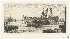 Ontmanteling van het schip de Agamemnon
A ruptura da Agamémnon de Francis Seymour Haden (Sir) (signed by artist)