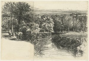 Dois burros e o rio Dundrum Os dois burros Rio Dundrum de Francis Seymour Haden (Sir) (signed by artist)