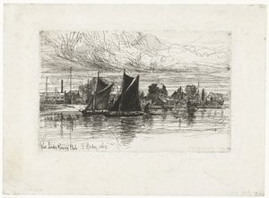 West London Rowing Club (título no objeto) de Francis Seymour Haden (Sir) (signed by artist)