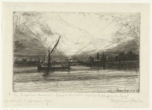 Pôr do sol no Tamisa Pôr do sol no Tamisa de Francis Seymour Haden (Sir) (signed by artist)