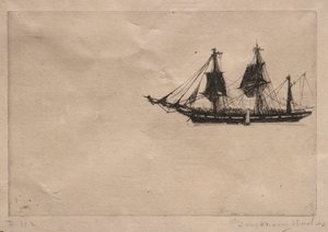 Remodelação da casca, 1865. de Francis Seymour Haden
