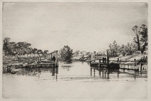 Egham Lock. de Francis Seymour Haden