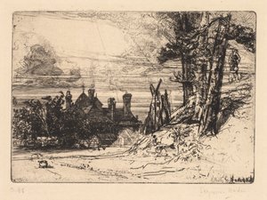 Casa de Horsleys em Willesley, 1865. de Francis Seymour Haden