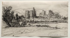 Castelo de Kidwelly, 1859. de Francis Seymour Haden