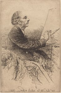 Autorretrato no cavalete de Francis Seymour Haden