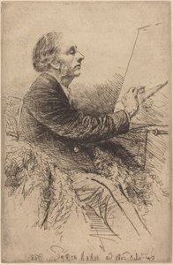 Autorretrato junto ao cavalete de Francis Seymour Haden