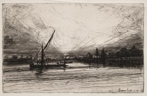 Pôr do sol no Tamisa de Francis Seymour Haden
