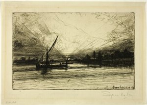 Pôr do sol no Tamisa de Francis Seymour Haden