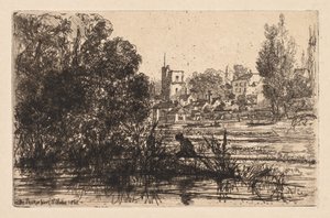 Igreja de Twickenham, 1865. de Francis Seymour Haden