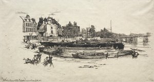 Casa dos assobiadores em Chelsea velho, 1863. de Francis Seymour Haden
