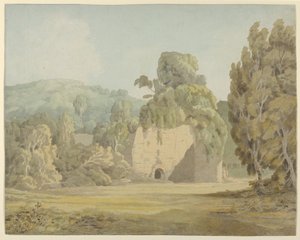 Uma ruína coberta de hera de Francis Towne