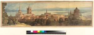 No.1483 Vista de Lausana, 1781 (wc, lápis & tinta em papel)