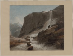 Cachoeira entre Chiavenna e Monte Splügen de Francis Towne