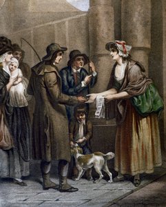 Vendedor de partituras para novas canções, gravadas por Francis Wheatley (1747-1801) de Cries em Londres, Reino Unido de Francis Wheatley