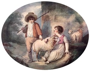 A Pequena Pastora, século XVIII, 1912 de Francis Wheatley