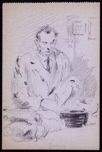 Retrato de Gilbert? Bayes, c. 1928 (lápis sobre papel)