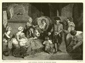 John Howard visitando uma prisão inglesa de Francis after Wheatley