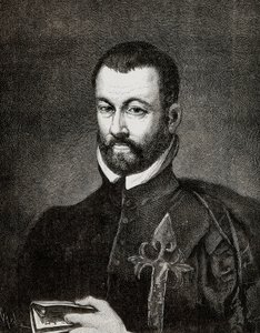 Retrato de Benito ARIAS MONTANO (1527-1598), humanista e teólogo espanhol, com base numa pintura de Francisco Pacheco de Francisco (after) Pacheco