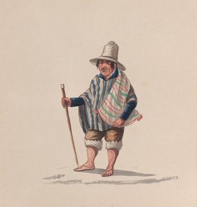 Um peruano, de um grupo de desenhos que retratam o traje peruano, ca. 1848.