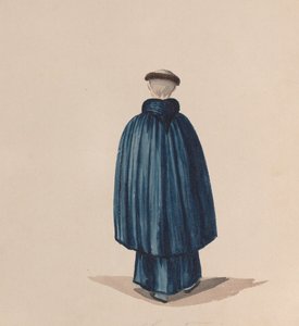 Um monge da ordem de São Francisco visto por trás, de um conjunto de desenhos..., c. 1848.