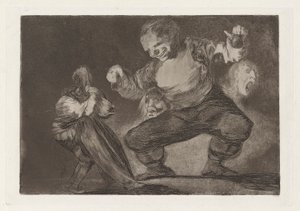 Bobalic?n (Simpleton), também conhecido como Tras el vicio viene el fornicio (After Vice Comes Fornication), da série Los disparates (Los proverbios) de Francisco de Goya