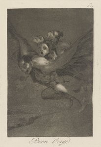 Buen viage. (Bon Voyage.), pl. 64 da série Los caprichos de Francisco de Goya