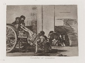Cargas para o Cemitério, Placa 64 de Os Desastres da Guerra de Francisco de Goya