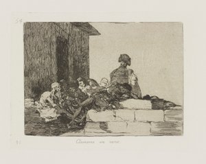 Clamores en vano. (Os apelos são em vão.), pl. 54 da série Los desastres de la guerra (Os Desastres da Guerra) de Francisco de Goya