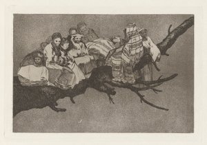 Disparate ridiculo (Ridiculous Folly), também conhecido como Andarse por las ramas (To Go Among the Branches), da série Los disparates (Los proverbios) de Francisco de Goya
