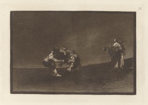 Ele mesmo despeja um touro na praça de Madri (O mesmo homem joga um touro no ringue em Madri), Placa 16 de La tauromaquia de Francisco de Goya