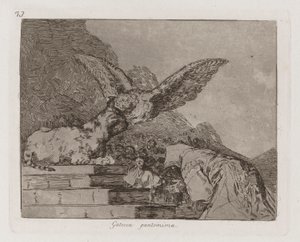 Gatesca pantomima (Feline Pantomime), Placa 73 de The Disasters of War de Francisco de Goya